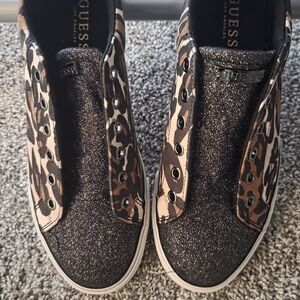 Guess Leopard Print Glitter Sneakers